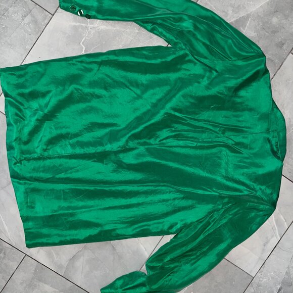 Vintage Two Roads Green Silk Blazer Medium - Picture 6 of 6